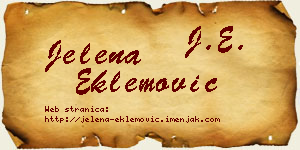 Jelena Eklemović vizit kartica